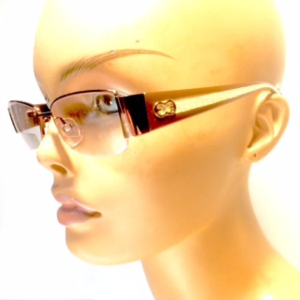 Escada Half Rim Logo Lizard Eyeglass Frames